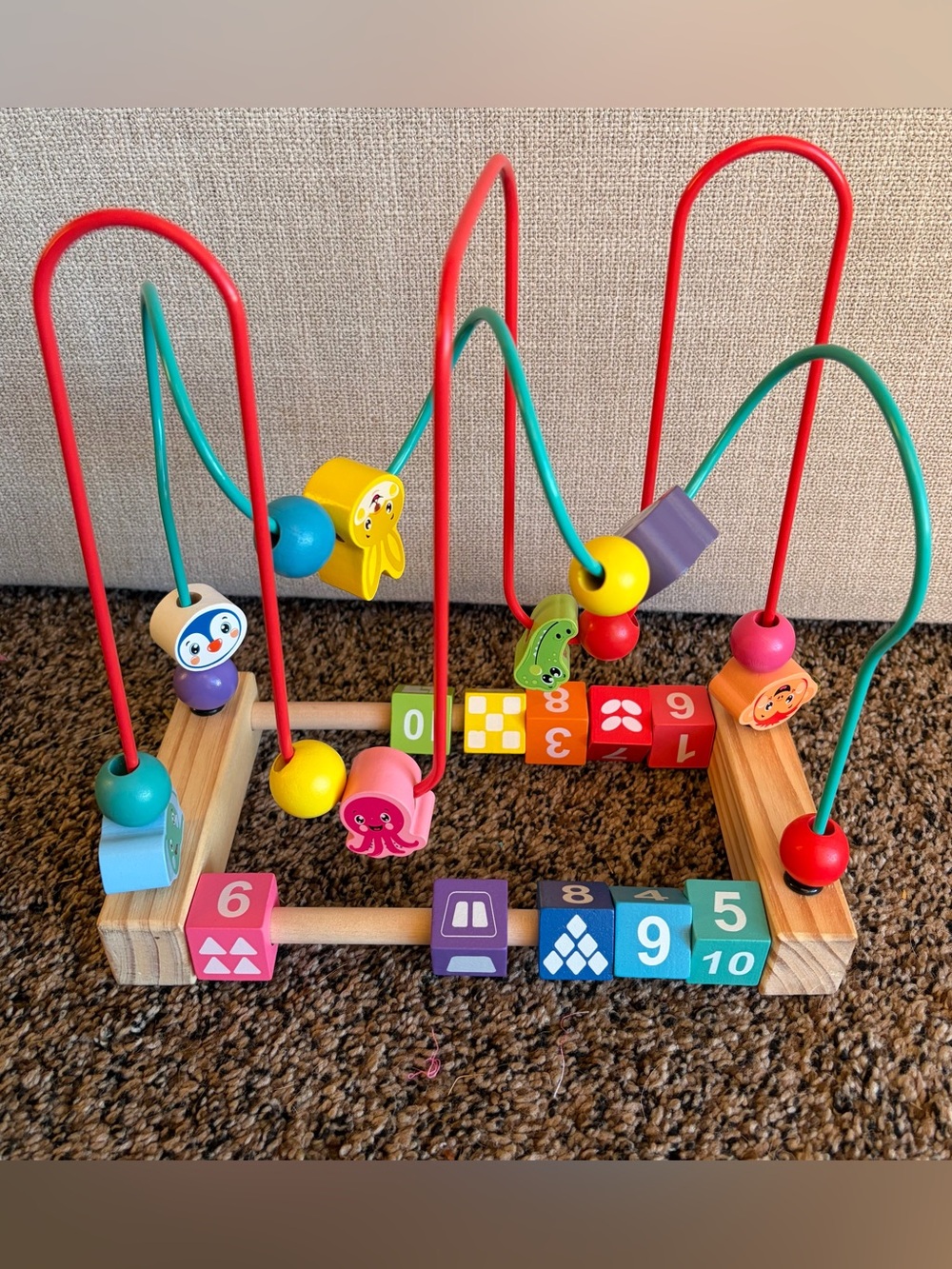 Colorful wooden Bead Maze Baby Toy